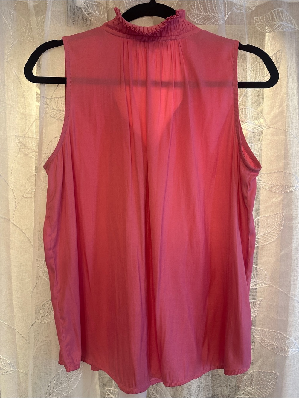 LOFT Pink Sleeveless Ruffle V-Neck Tie Camisole - Picture 5 of 7